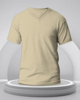 plain solid maccusin colour half sleeve v neck tshirt for men raw view