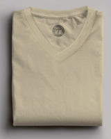 plain solid maccusin colour half sleeve v neck tshirt for men folded view