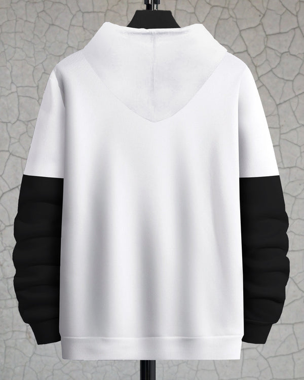 iron man printed white hoodie sweatshirt for men back view