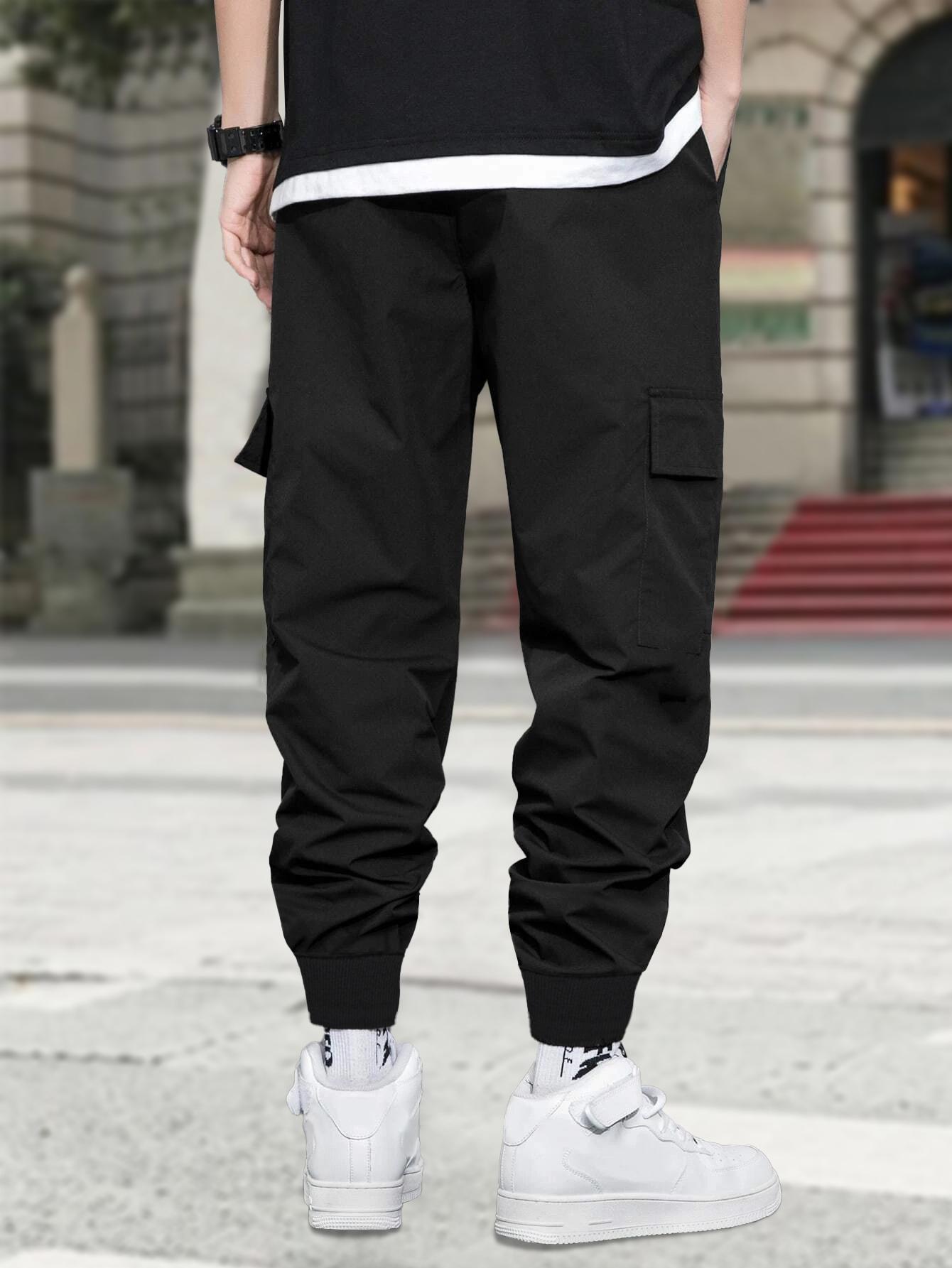 Men Black Cargo Pants