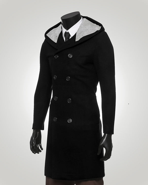 Men Long OverCoat Fleece Formal Bond Jacket