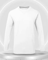 solid white colour v neck full sleeve tshirt for men template view