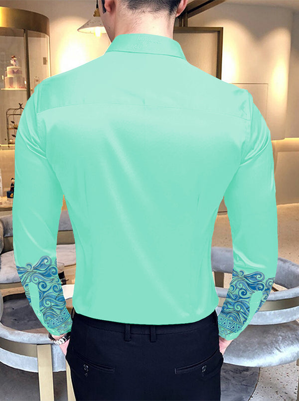 Spring Green Party Wear Shirt