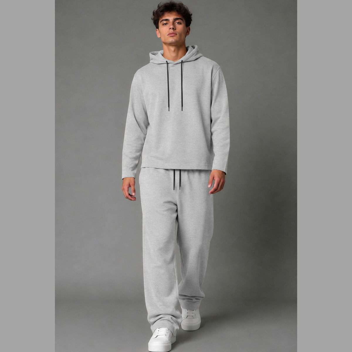 Outfit Set Plain hooded Tshirt - Plain Loose Fit Trackpants