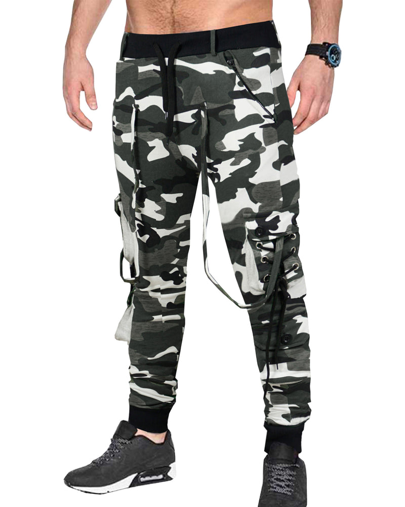 Men Army Grey-White Camouflage Cargo Pant