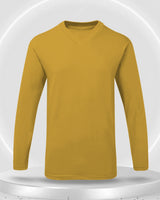 mustard yellow v neck full sleeve plain tshirt for men template view