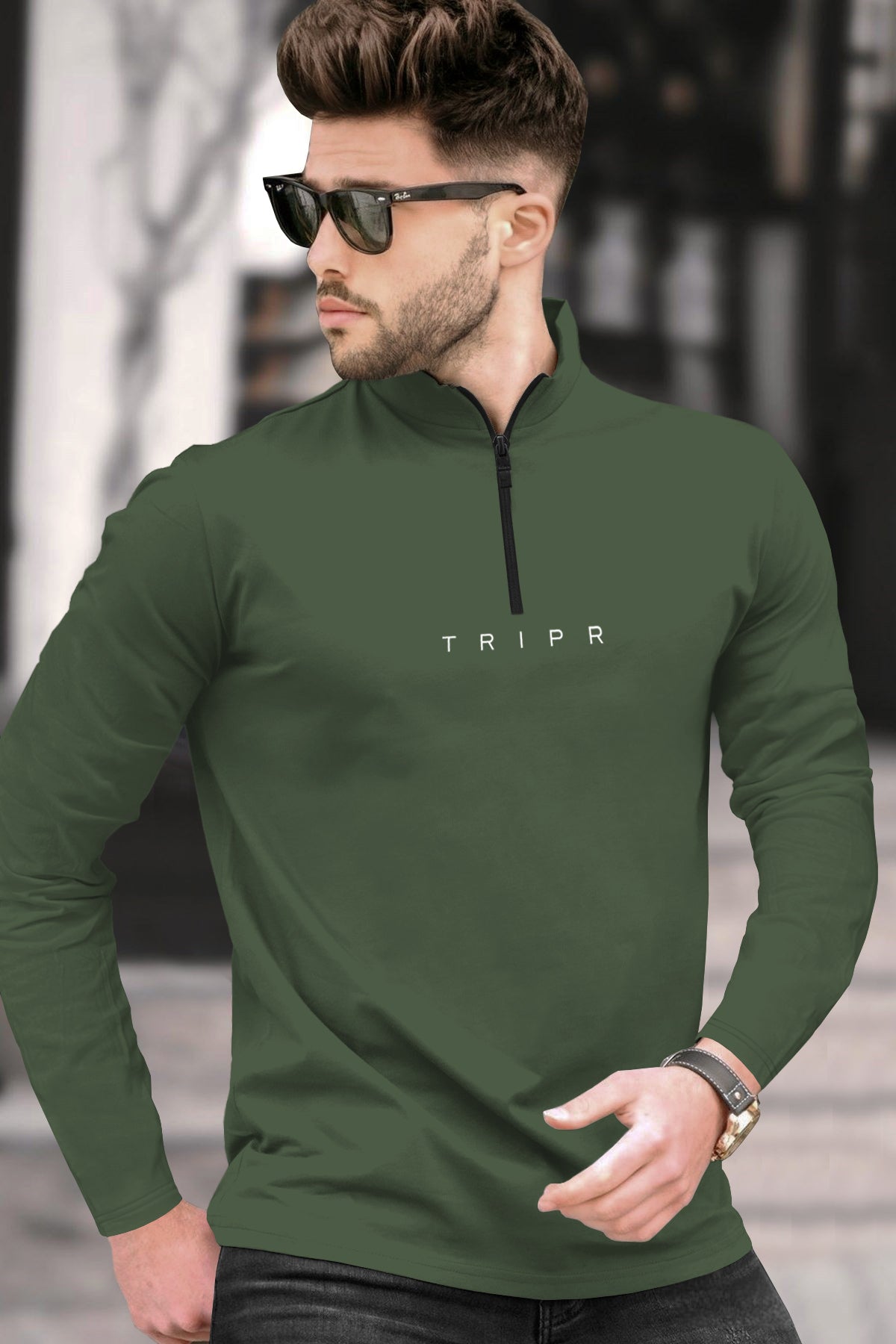 Men High Neck Plain Full Sleeve T-shirts - 8 Variants