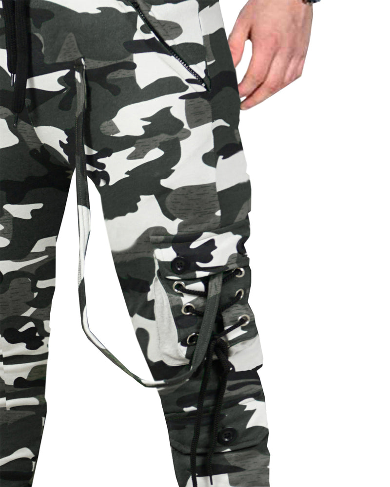 Men Army Grey-White Camouflage Cargo Pant