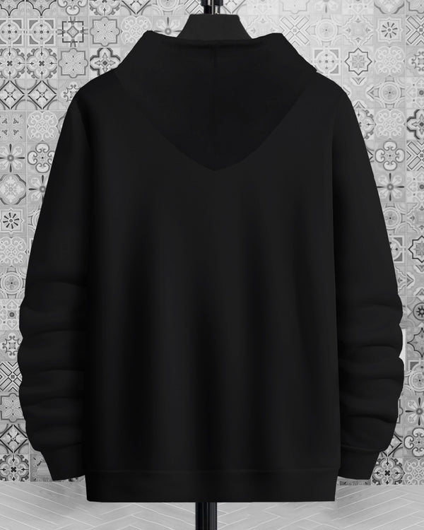 wakanda forever printed hoodie black sweatshirt for men back view