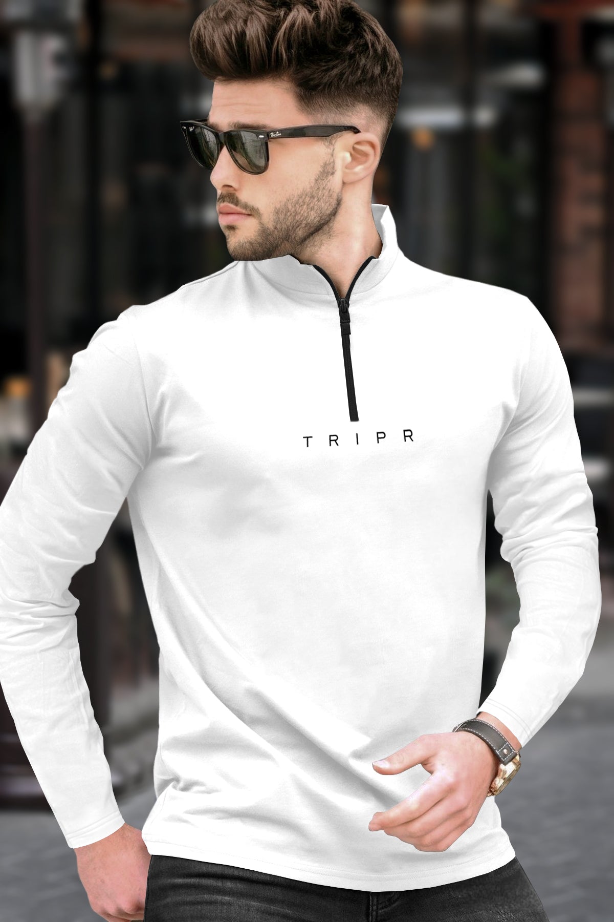 Men High Neck Plain Full Sleeve T-shirts - 8 Variants