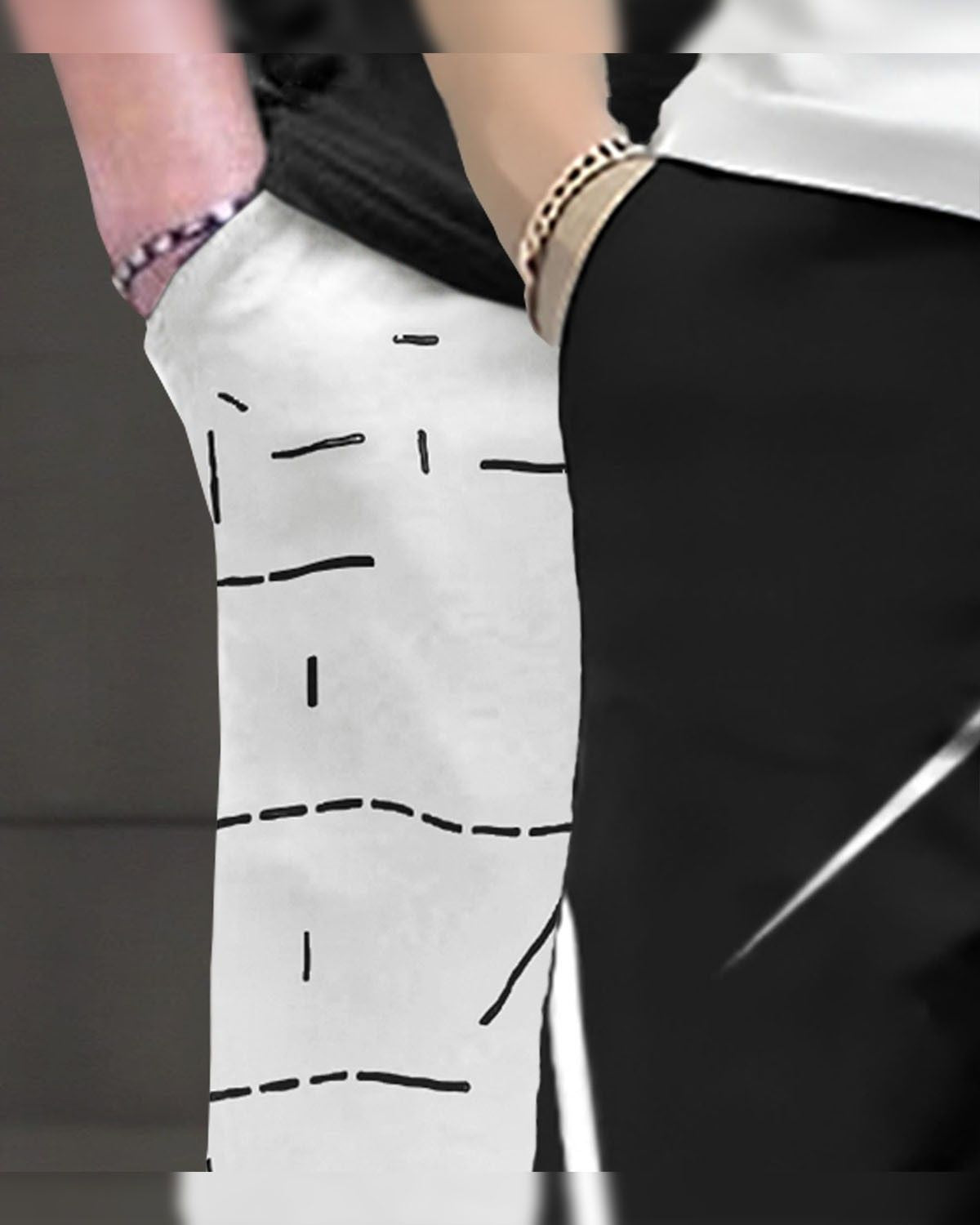 (Pack Of 2) Men Printed White & Black Trackpants