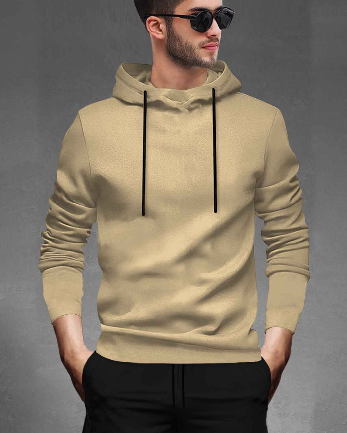 Men Plain Full Sleeve Hooded TShirts with 4 Colors