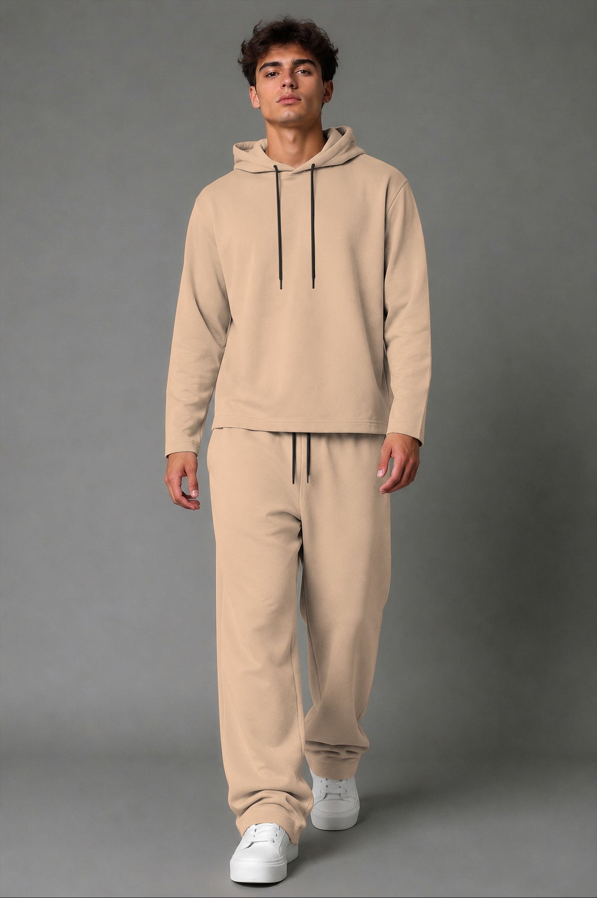 Outfit Set Plain hooded Tshirt - Plain Loose Fit Trackpants