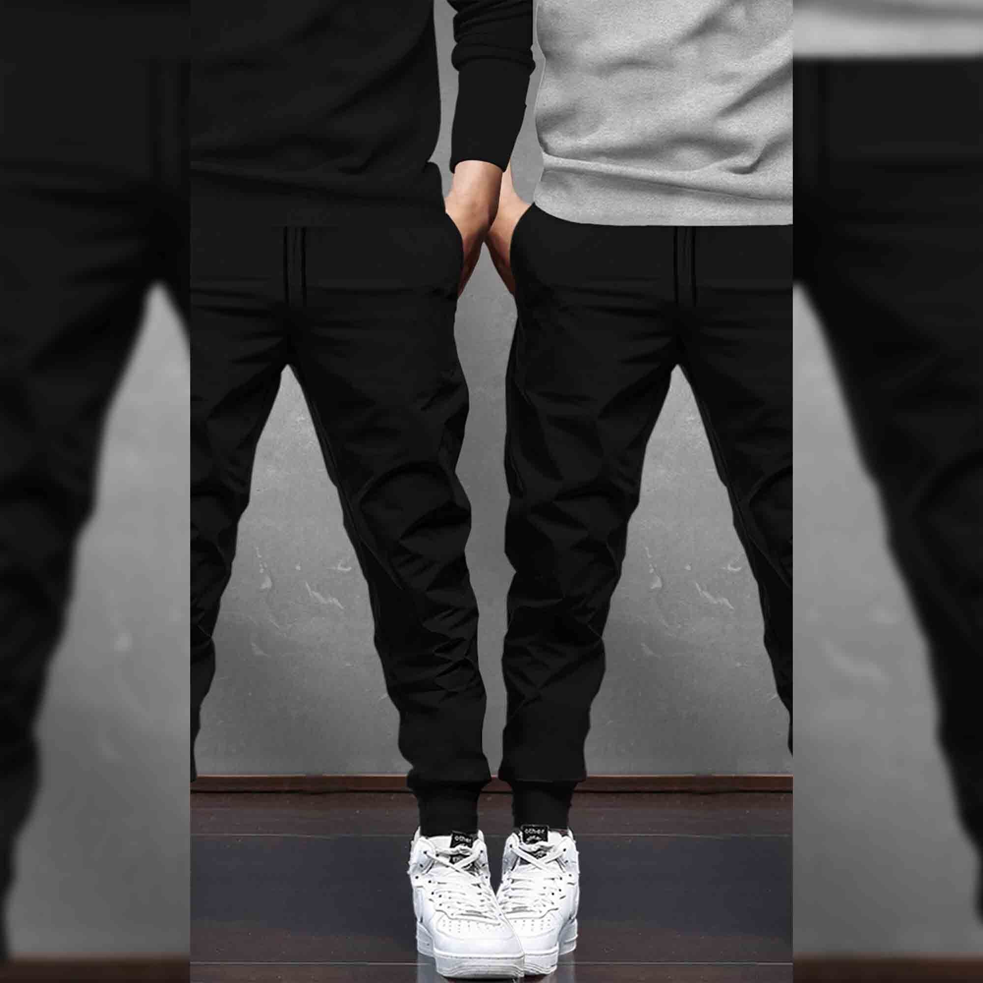 (Pack Of 2) Tracksuit Black & Grey Hooded T-shirts / Matching Trackpants