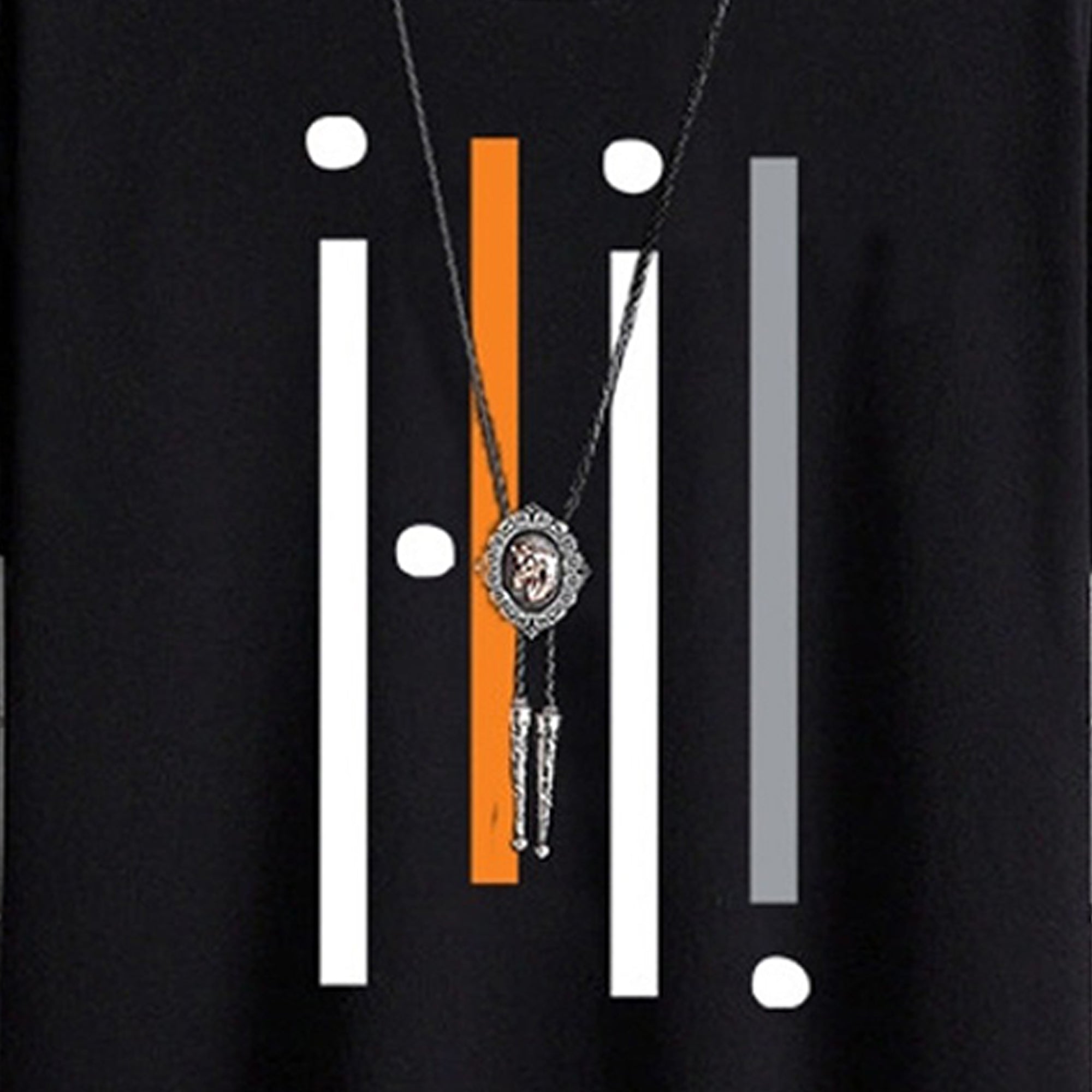 Men Simple Print Half Sleeve T-shirt Black