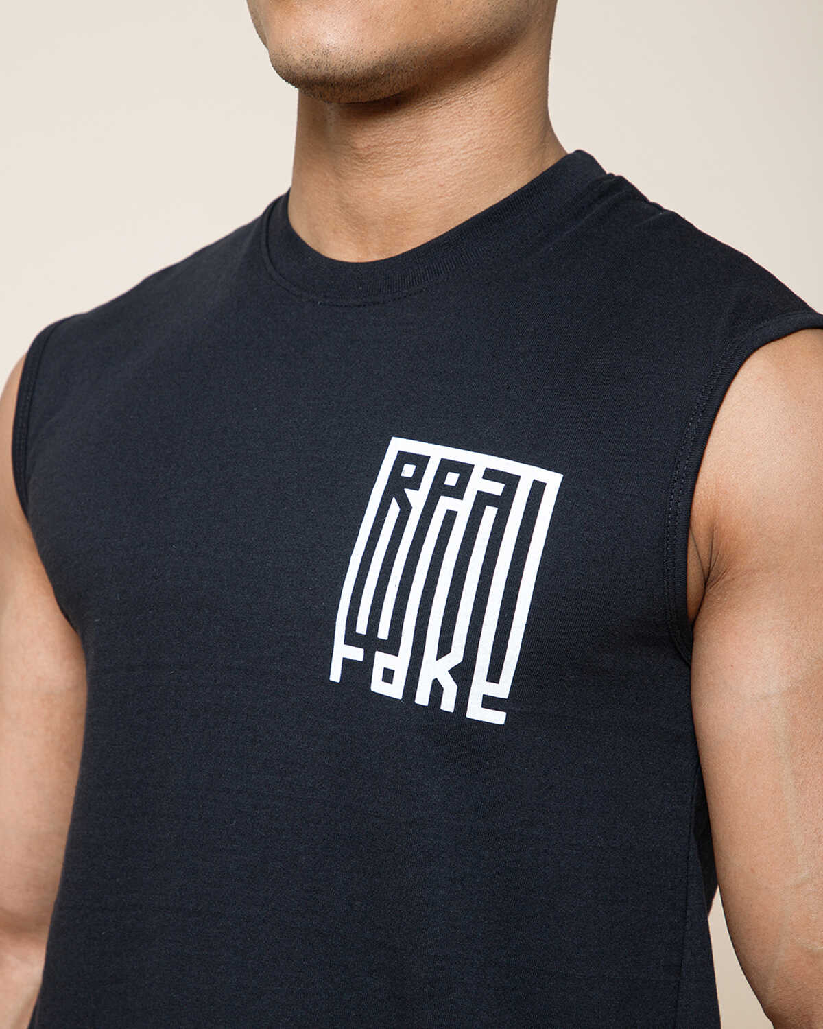 Men Casual Black Printed Top Tank