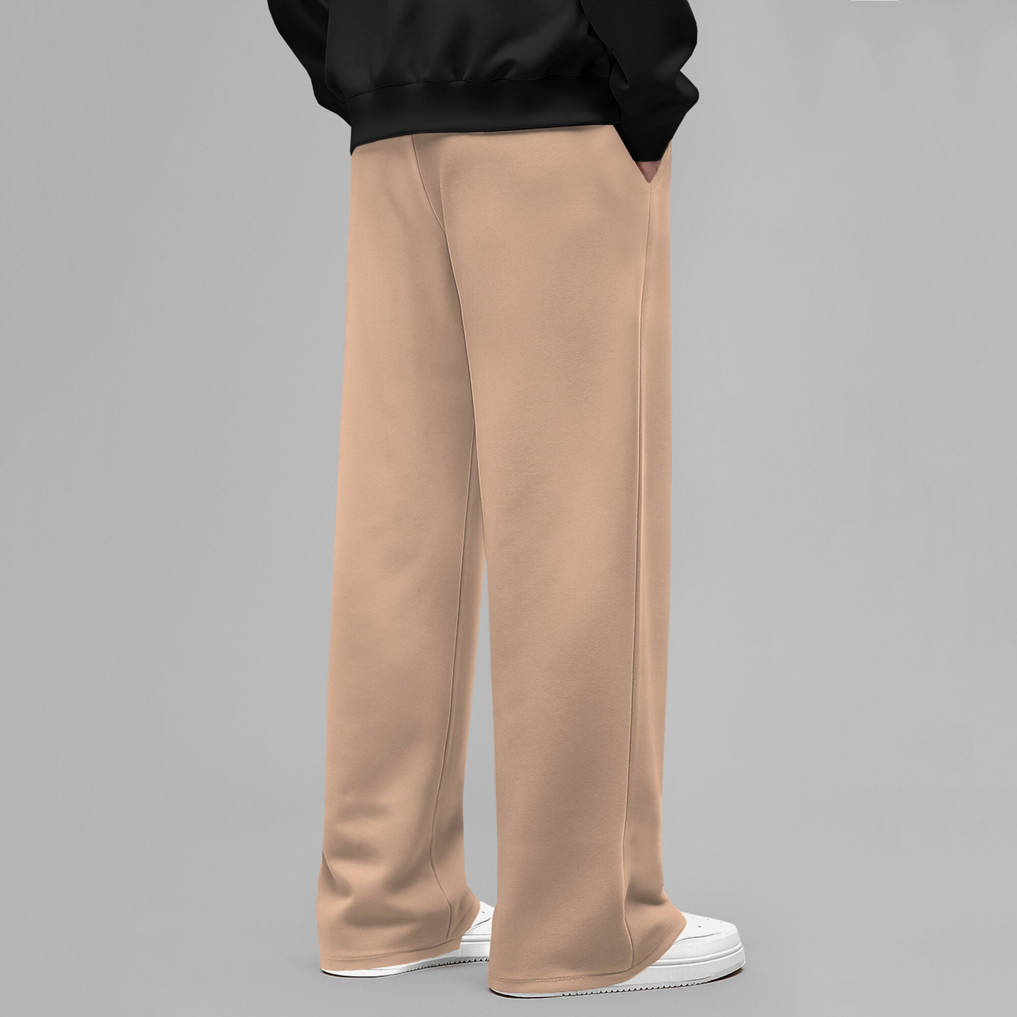 Plain Loose Fit Baggy Cargo Beige