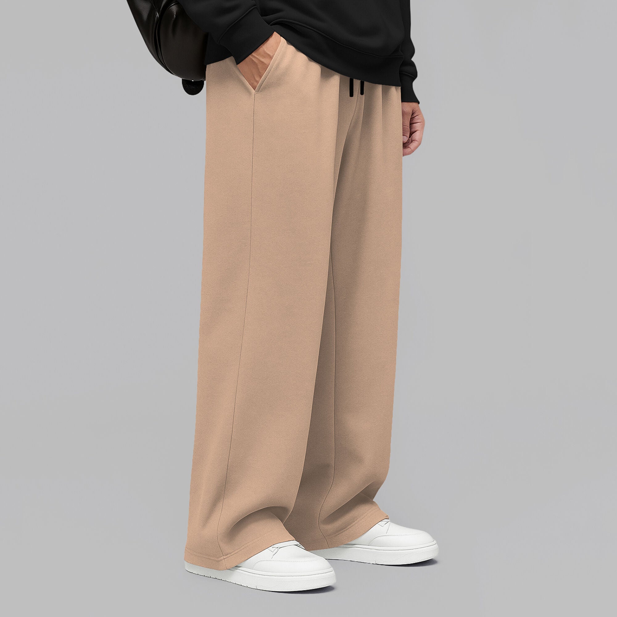 Plain Loose Fit Baggy Cargo Beige