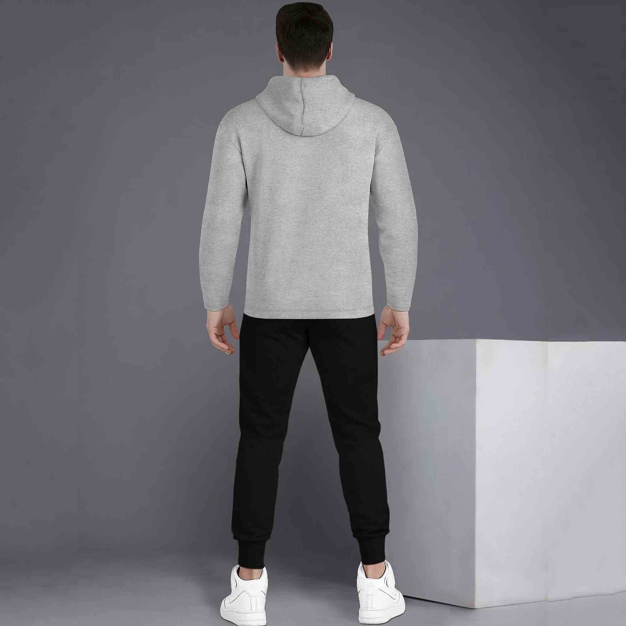 Full Sleeve ZigZag Parttern Grey T-shirt With Matching Trackpant