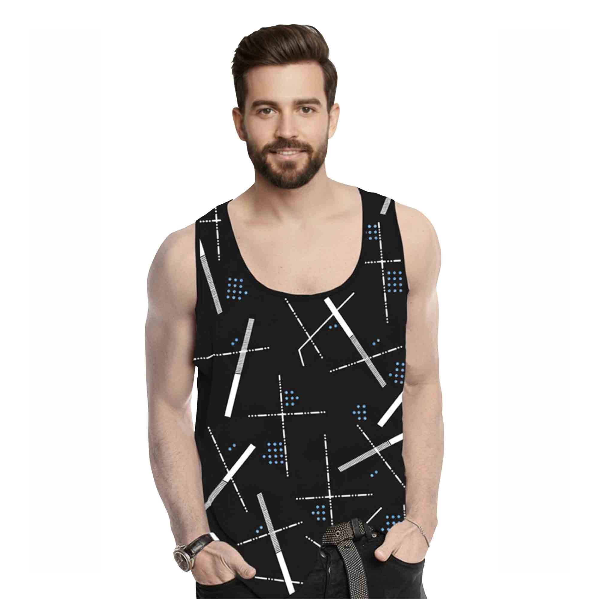 Men Sleeveless Printed Vest with 17 Variants