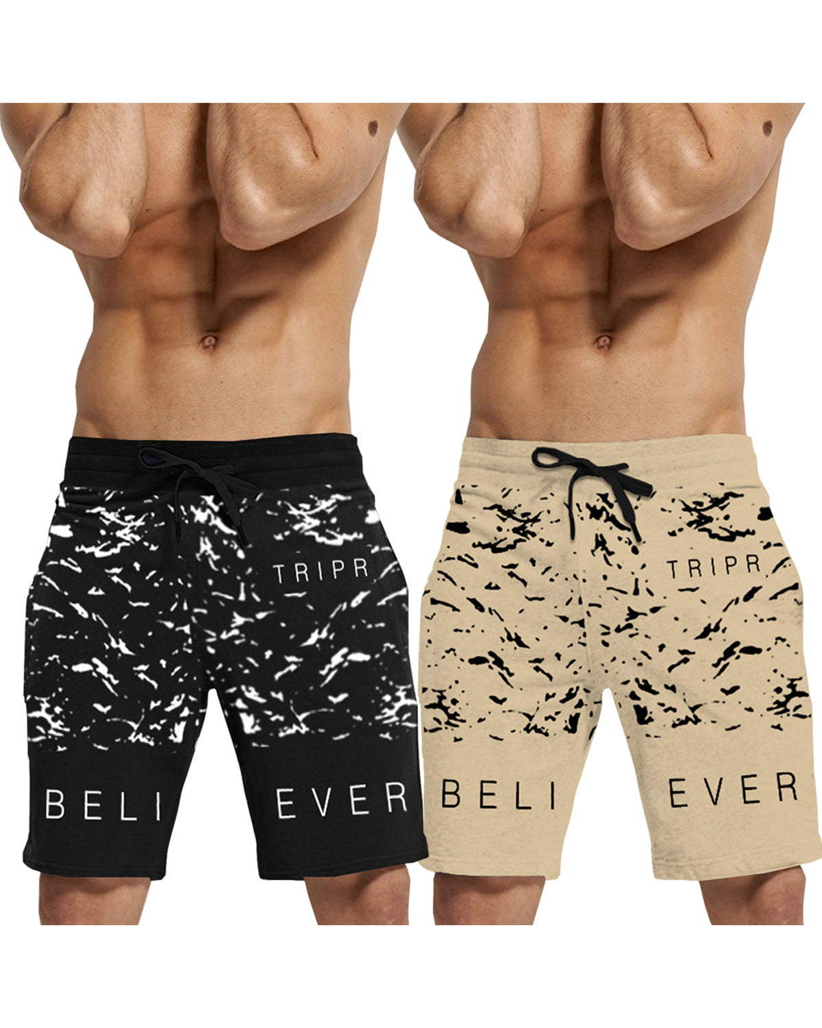 (Pack Of 2) Printed And Colorblocked Shorts 15 Variants