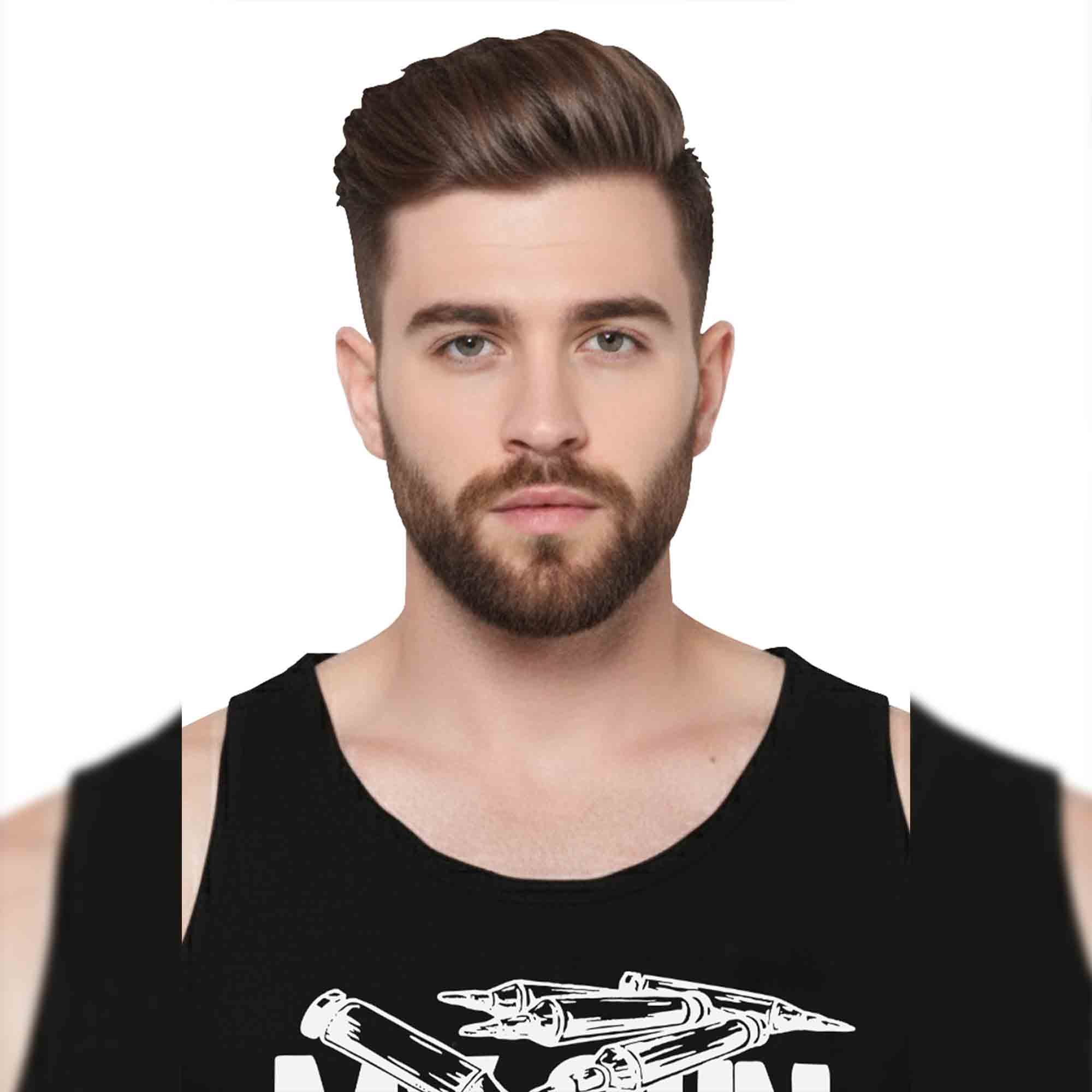 Men Printed Black Tank Top Vest