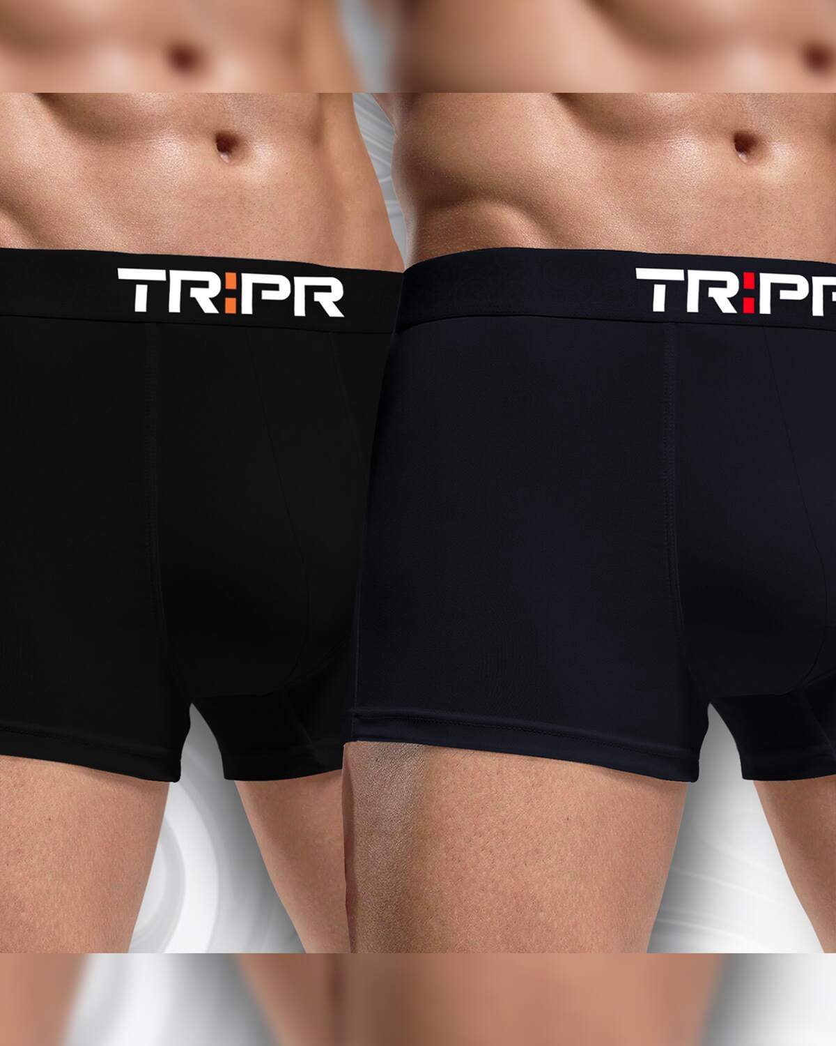 Combo Pack Of 2 Black & Navy Men Plain Trunks