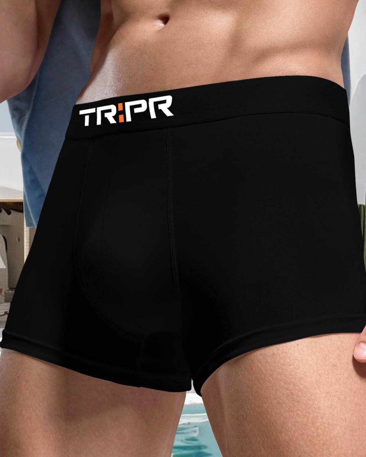 Men Plain Black Trunk