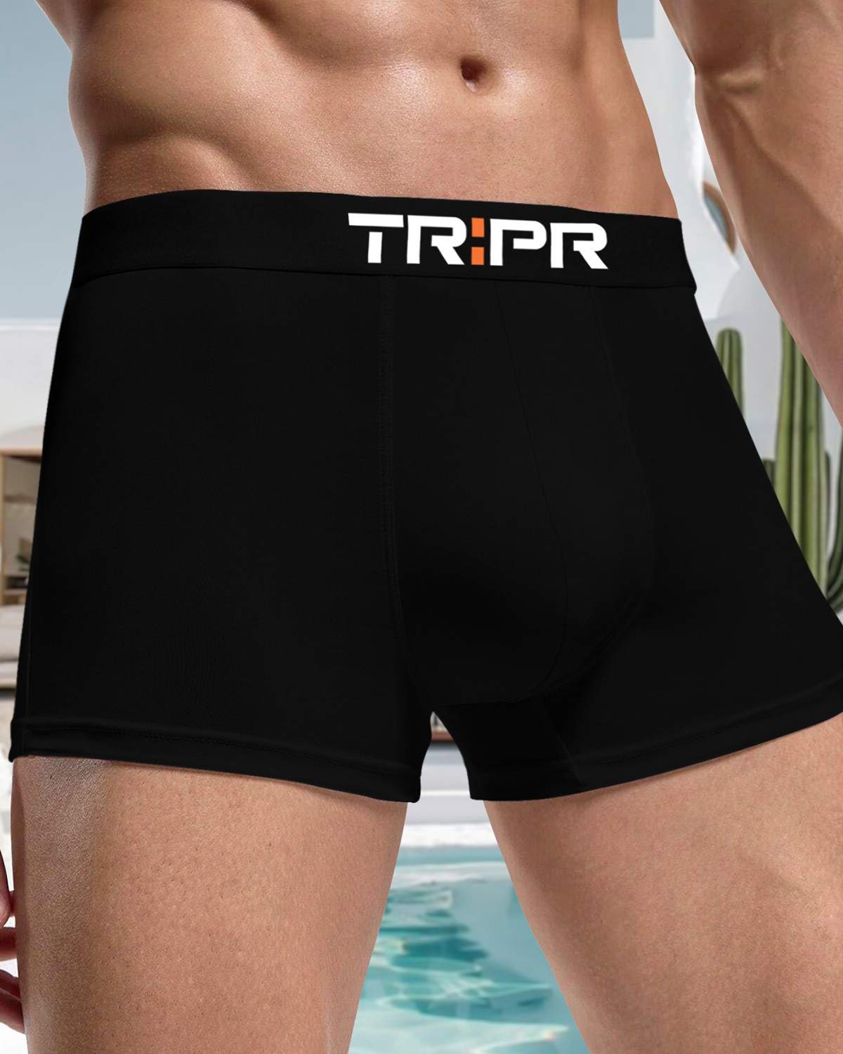 Men Plain Black Trunk