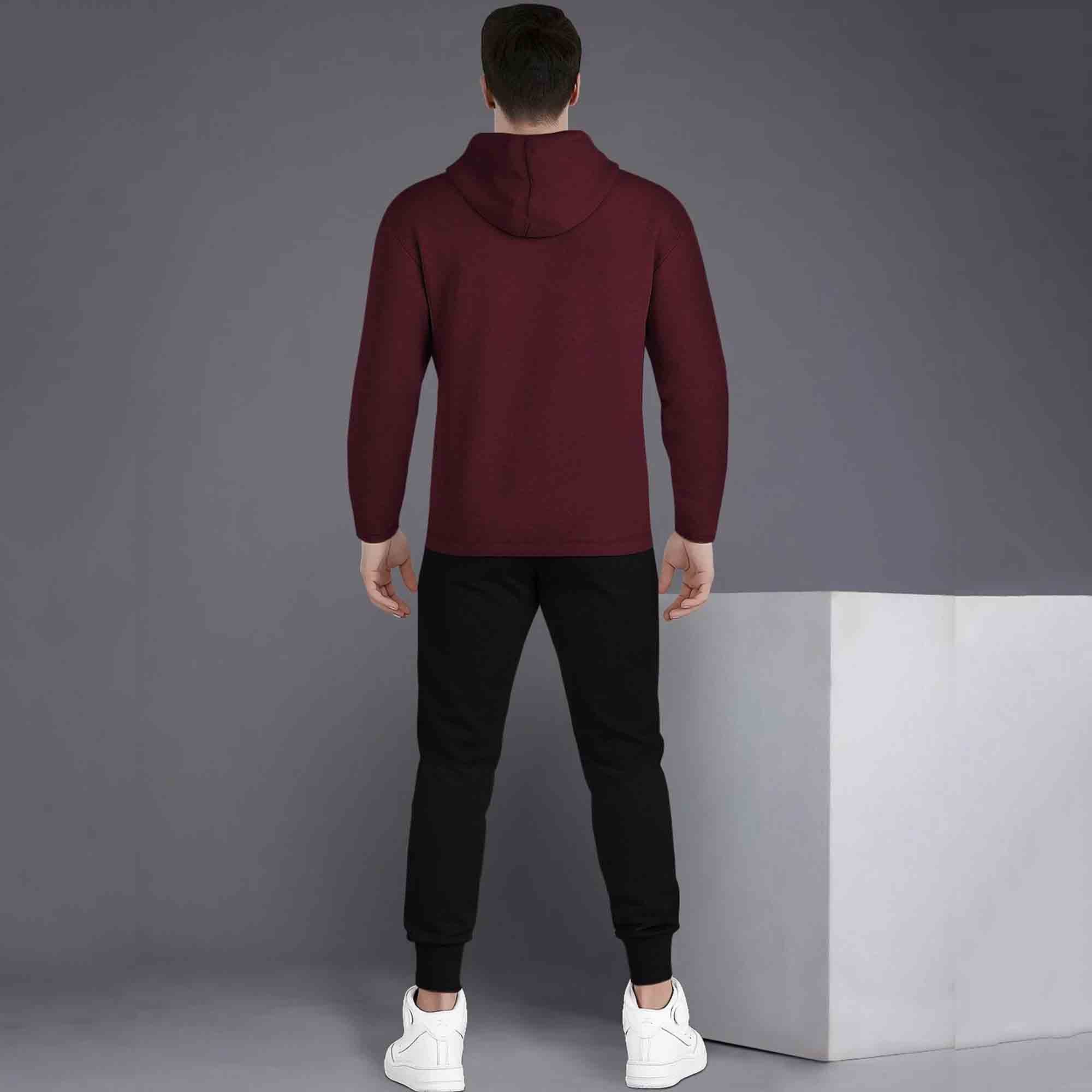 Full Sleeve ZigZag Parttern Maroon T-shirt With Matching Trackpant