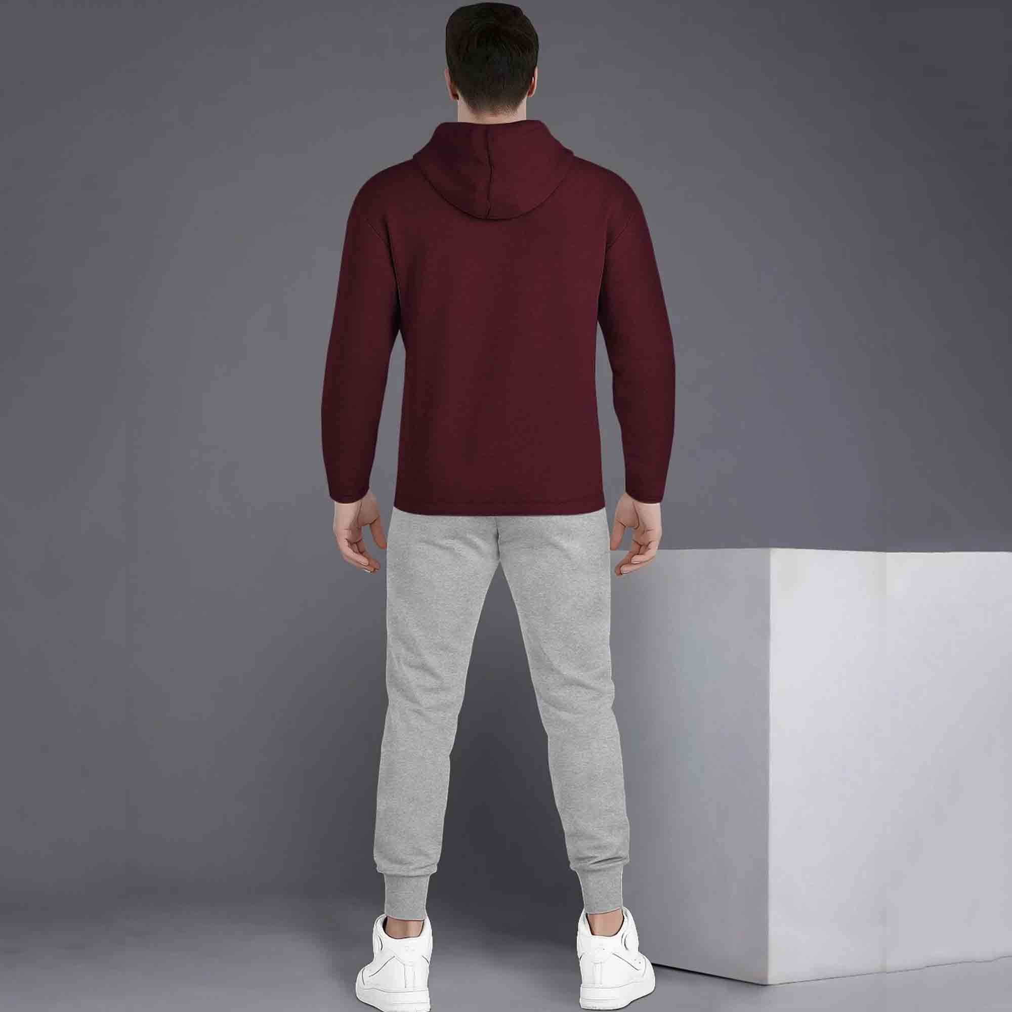 Full Sleeve ZigZag Parttern Maroon T-shirt With Matching Trackpant