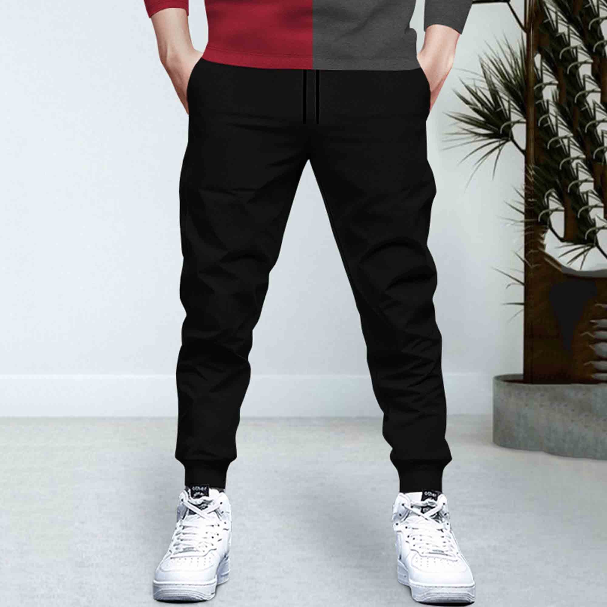 Dual Color Red & Darkgrey T-shirt With Matching TrackPant Hoodie Tracksuit