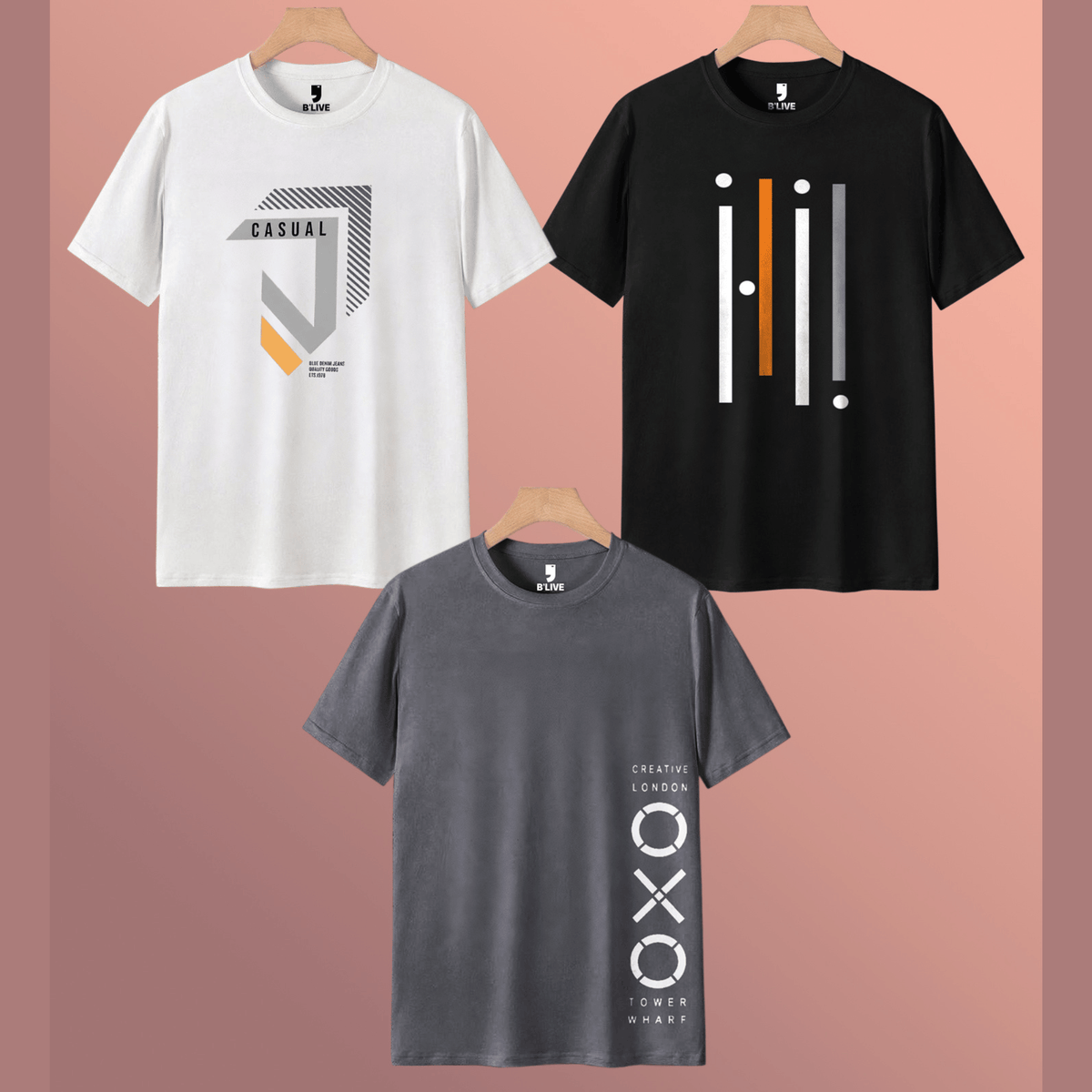 Mens Half Sleeve Round Neck Multicolor Printed T-shirts