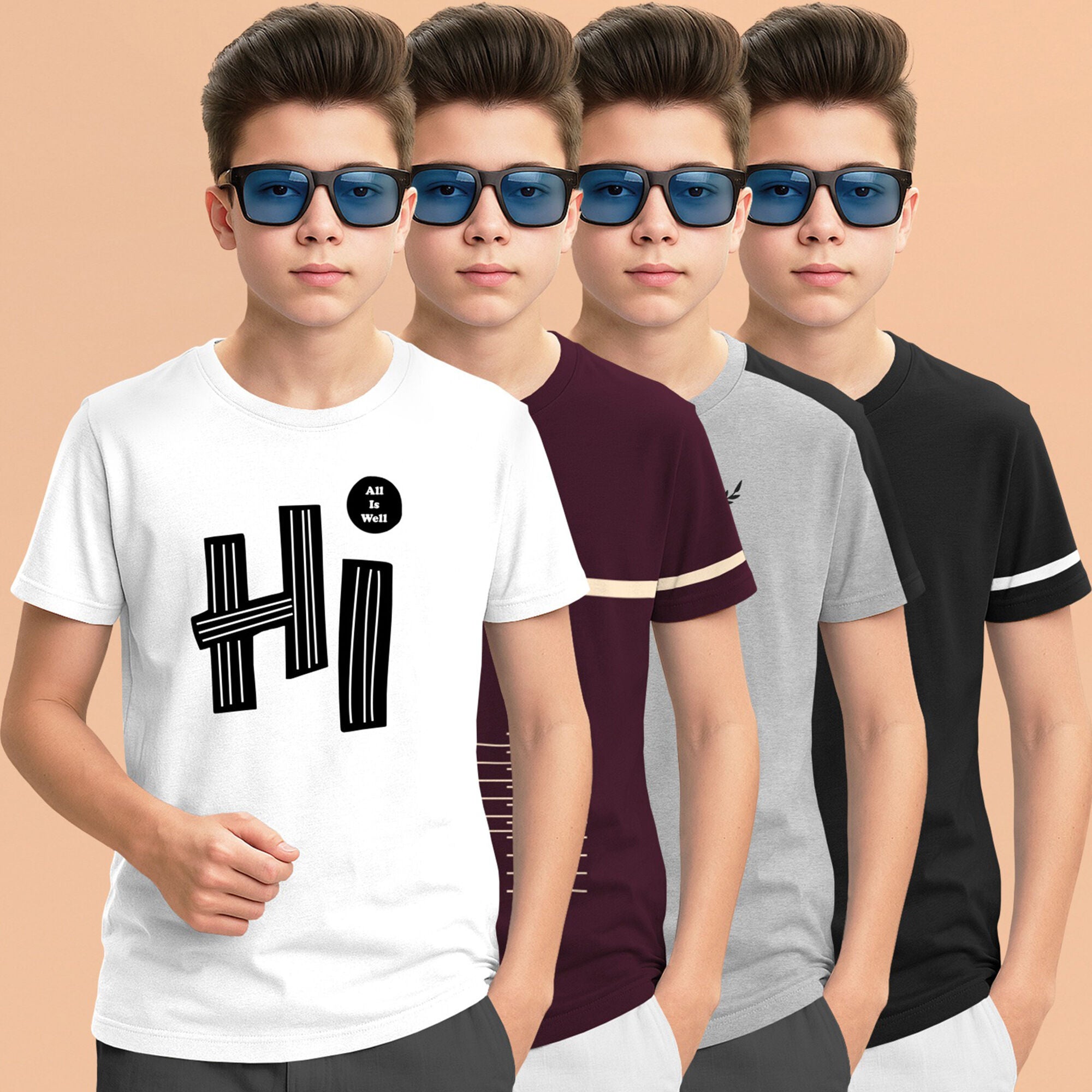 Boys Combo Pack Half Sleeve Printed Tshirts - 17 Variants
