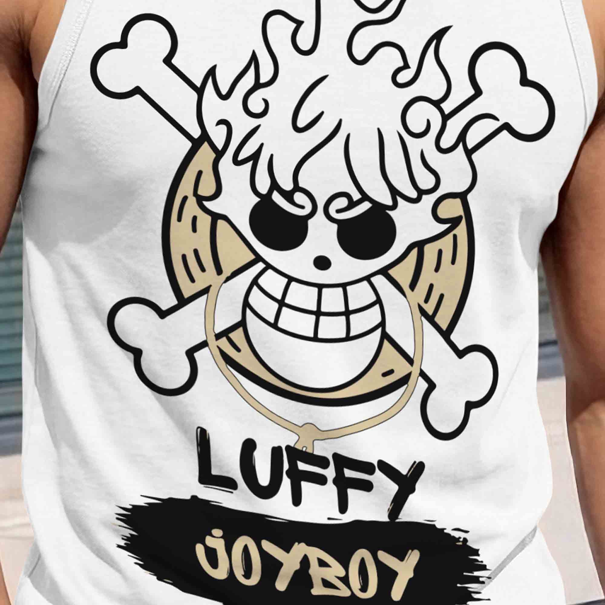 Men Scoop Neck Graphic Design Printed Vest White