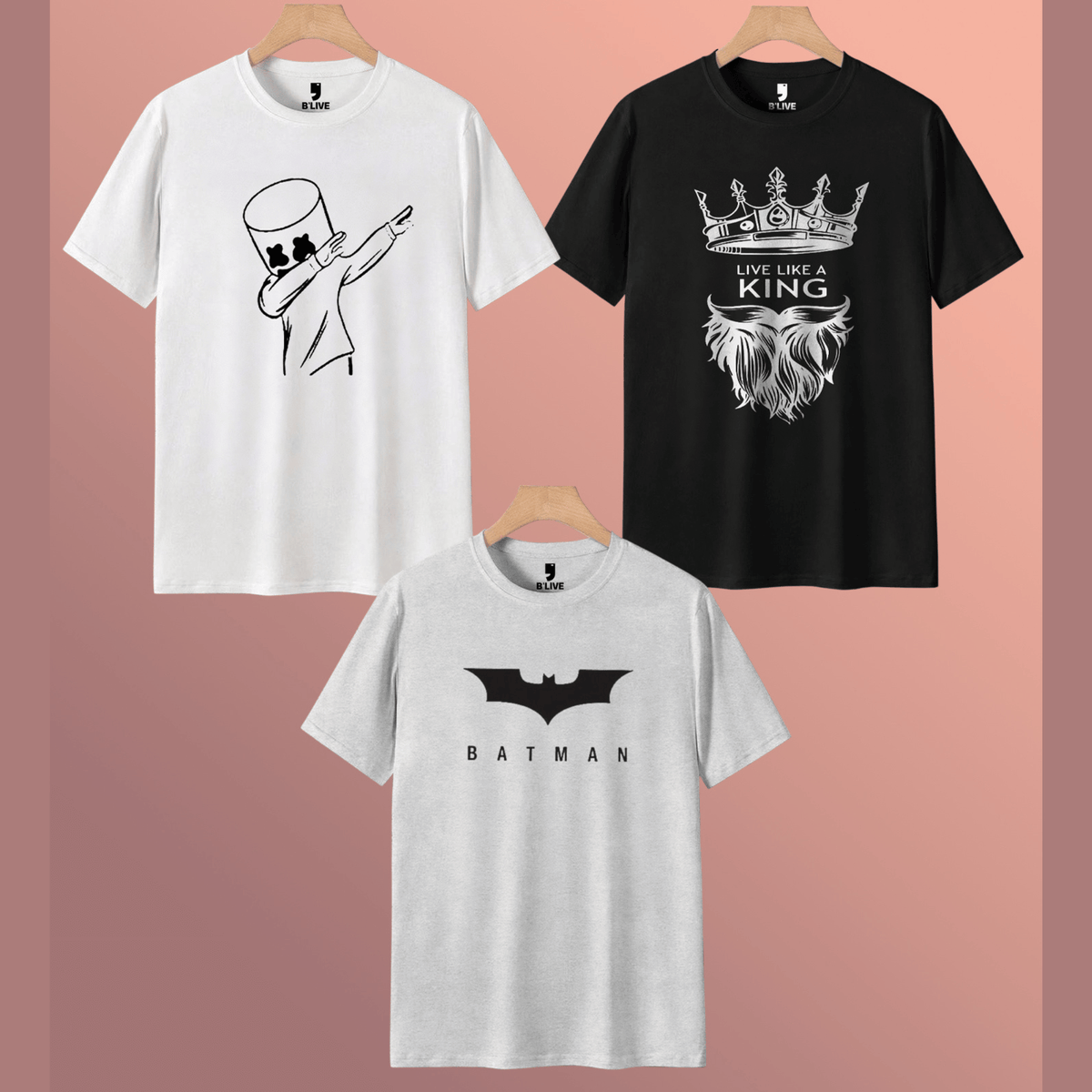 Mens Half Sleeve Round Neck Multicolor Printed T-shirts