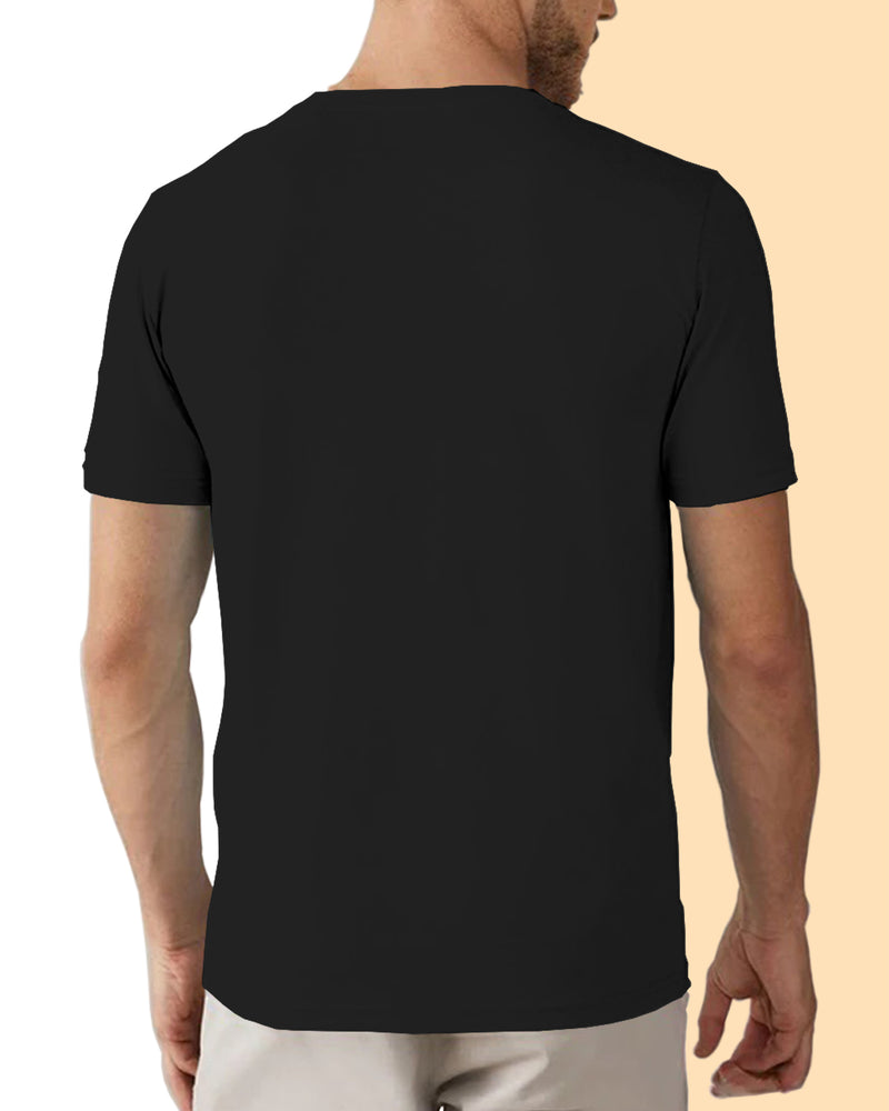 reversible red and black half sleeve tshirt for men black side view 