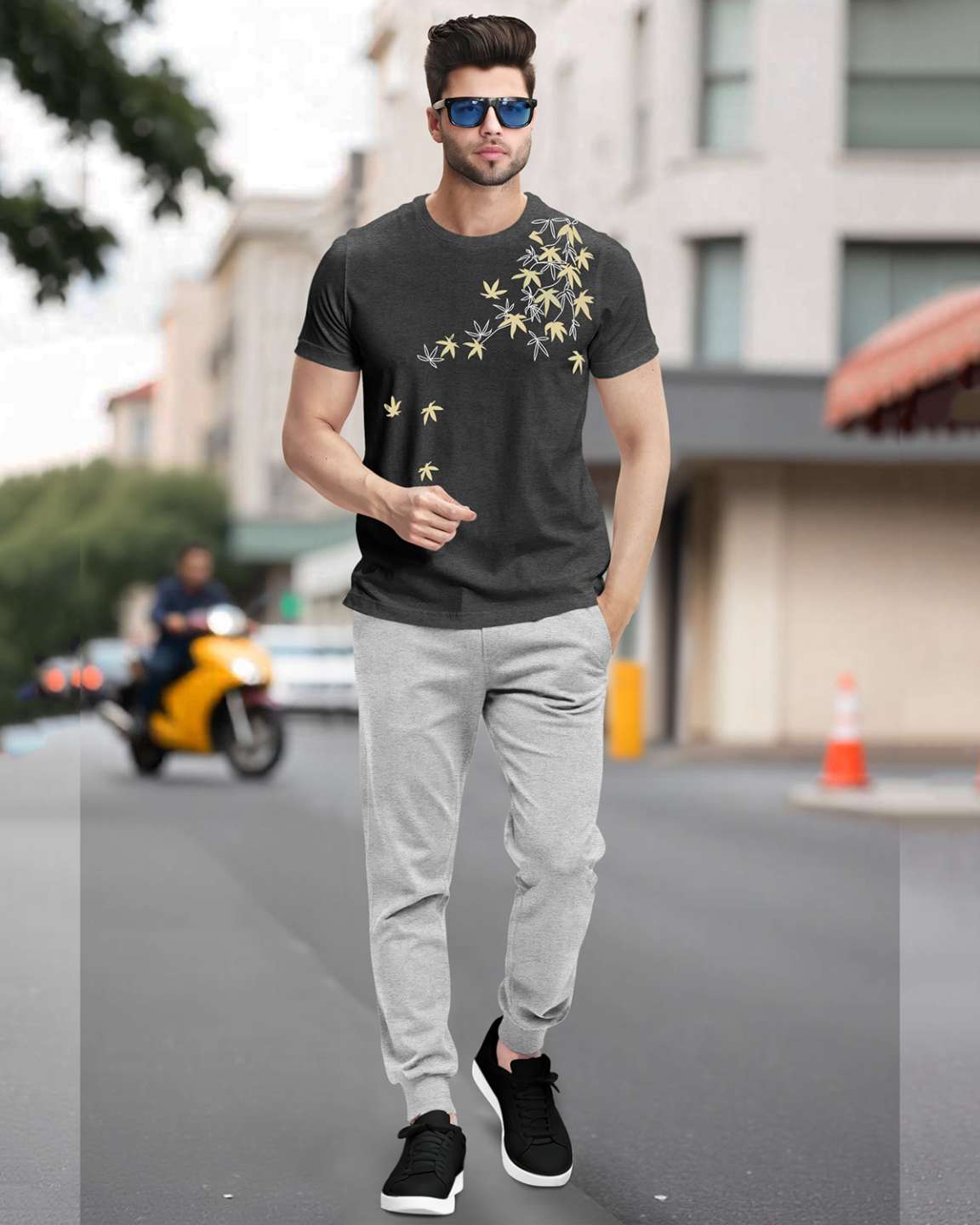 Track Suit Half Sleeve Colorblocked T-shirt with Plain Tackpants- 17 Variants