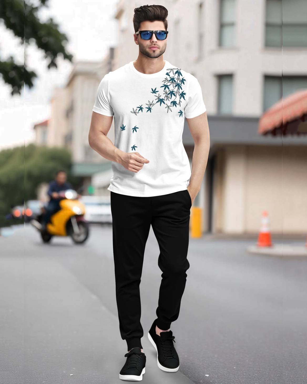 Track Suit Half Sleeve Colorblocked T-shirt with Plain Tackpants- 17 Variants