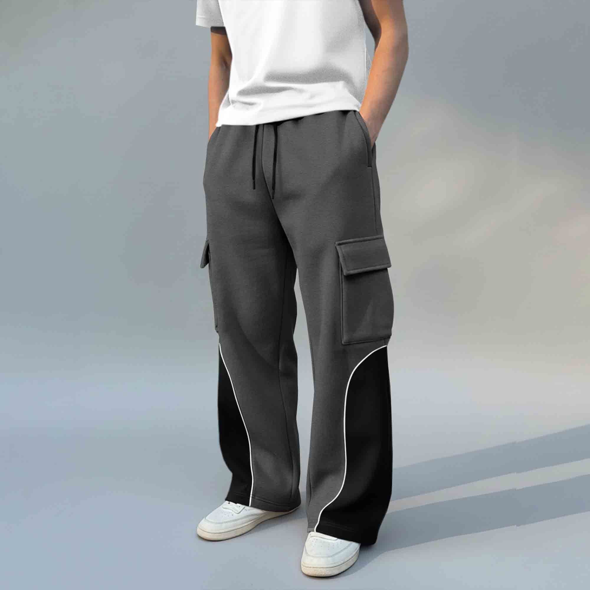 Men 4 Pockets Dual Color And Printed Baggy Cargo Pants