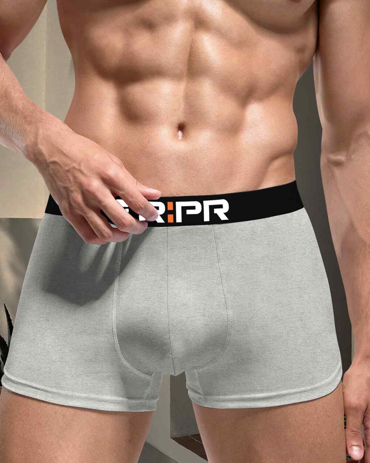 Men Plain Grey Trunk