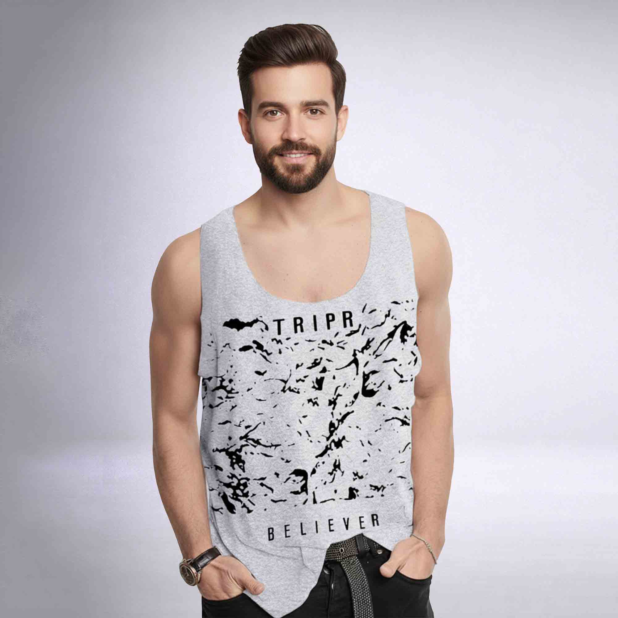 Men Sleeveless Printed Vest with 17 Variants