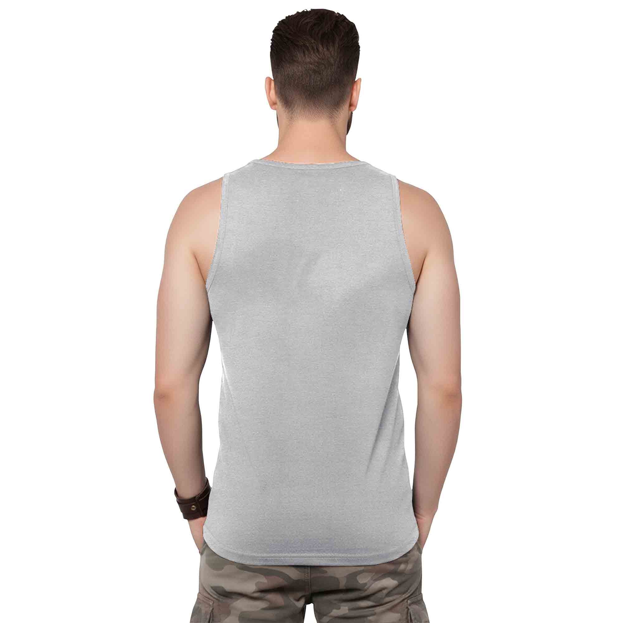 Men Printed Grey Tank Top Vest