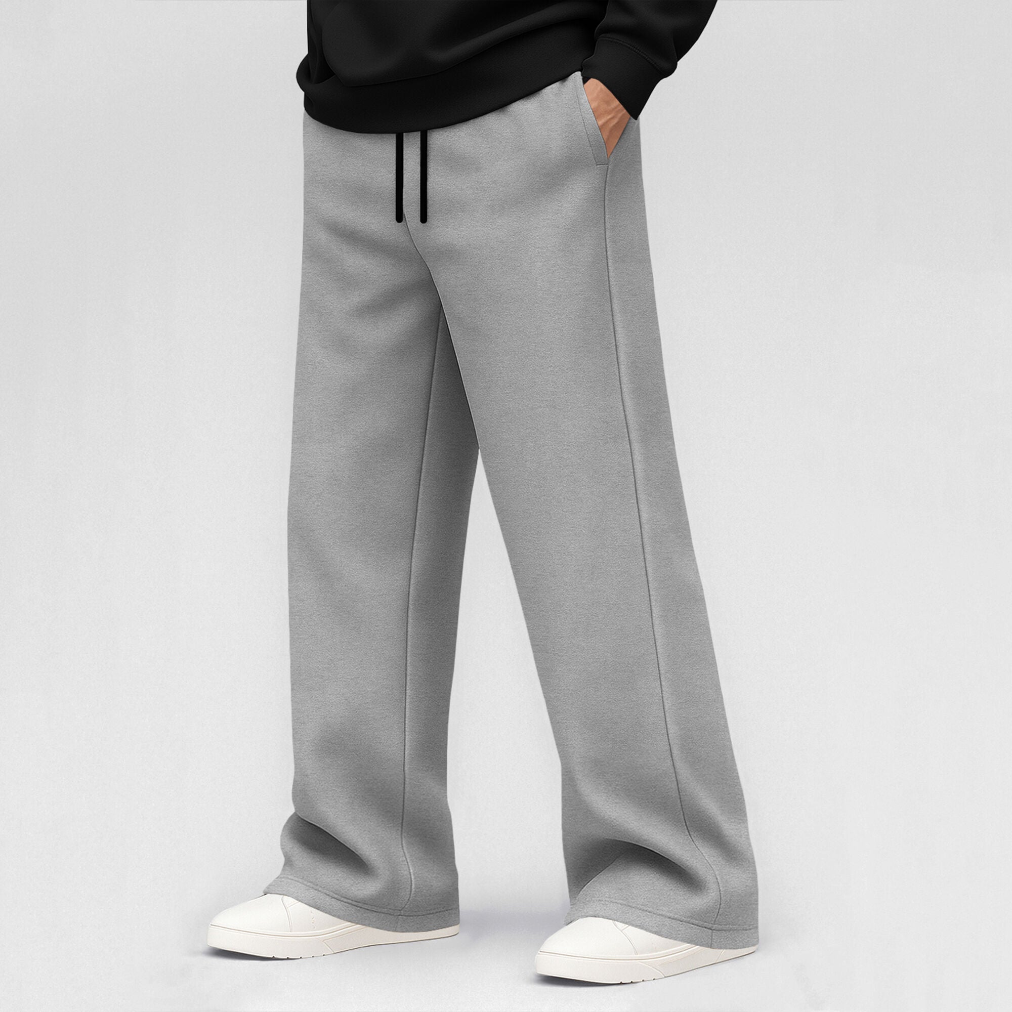 Plain Loose Fit Baggy Cargo Grey