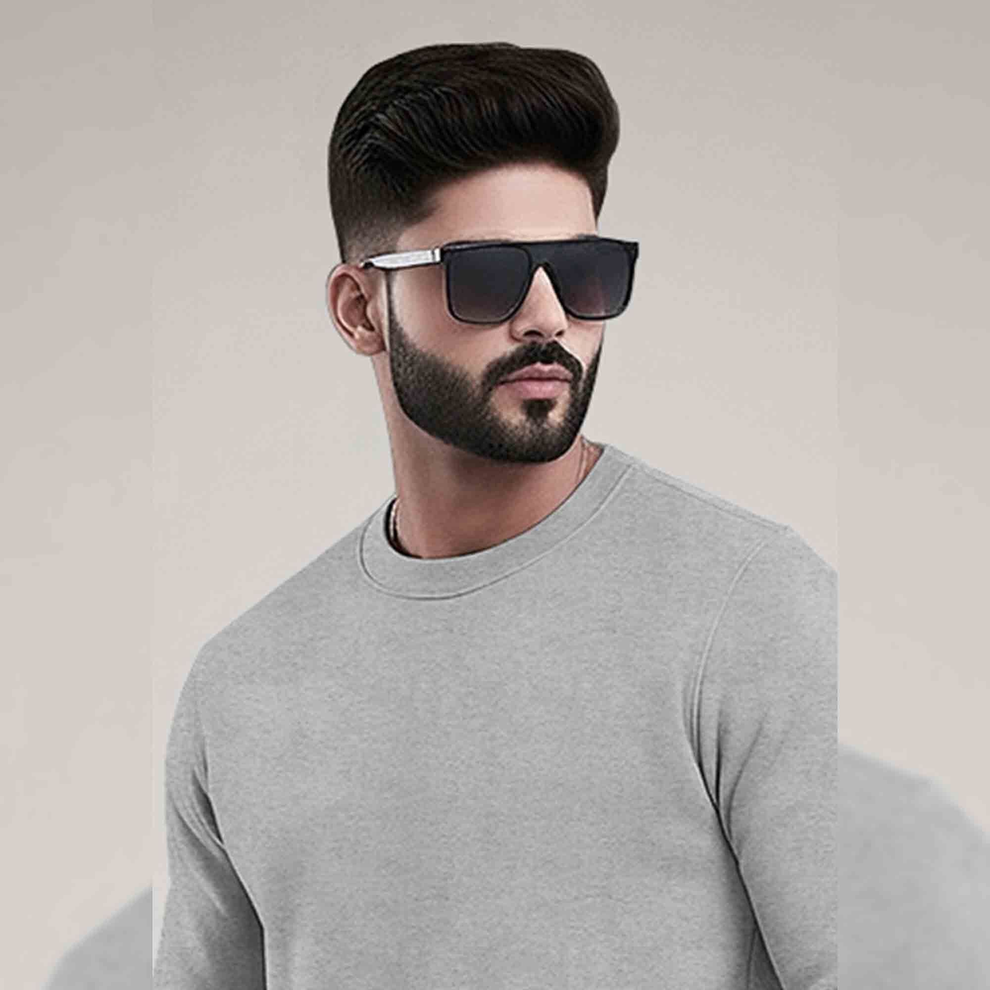 PLAIN GREY MEN REGULAR FIT CASUAL SWEATSHIRT