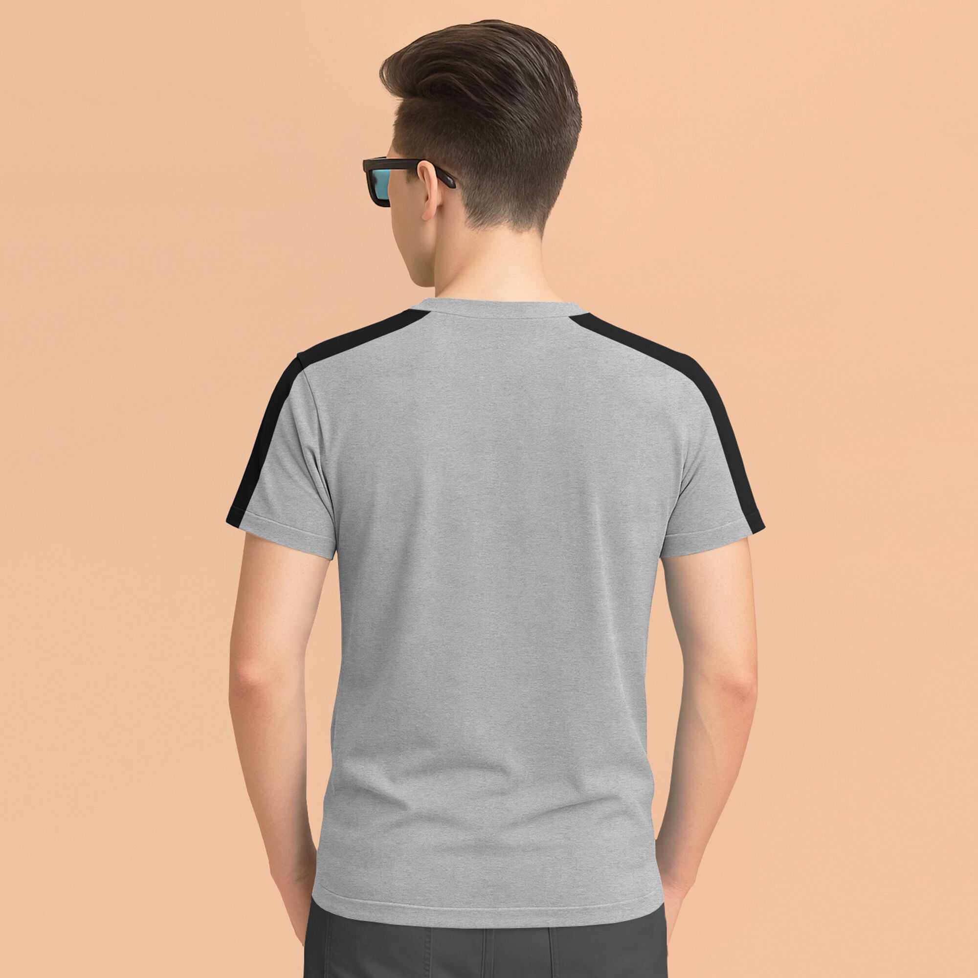 Trendy Boys Printed Half Sleeve Stylish T-Shirt Grey & Black