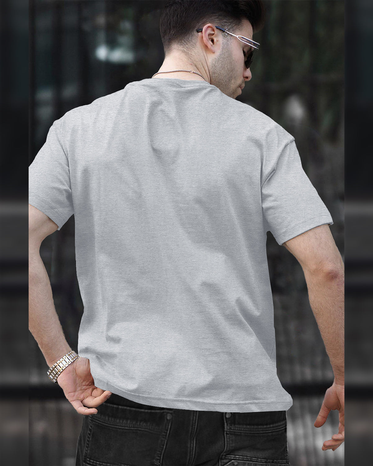 (Pack Of 1) Men Half Sleeve Round Neck Plain Grey T-shirt