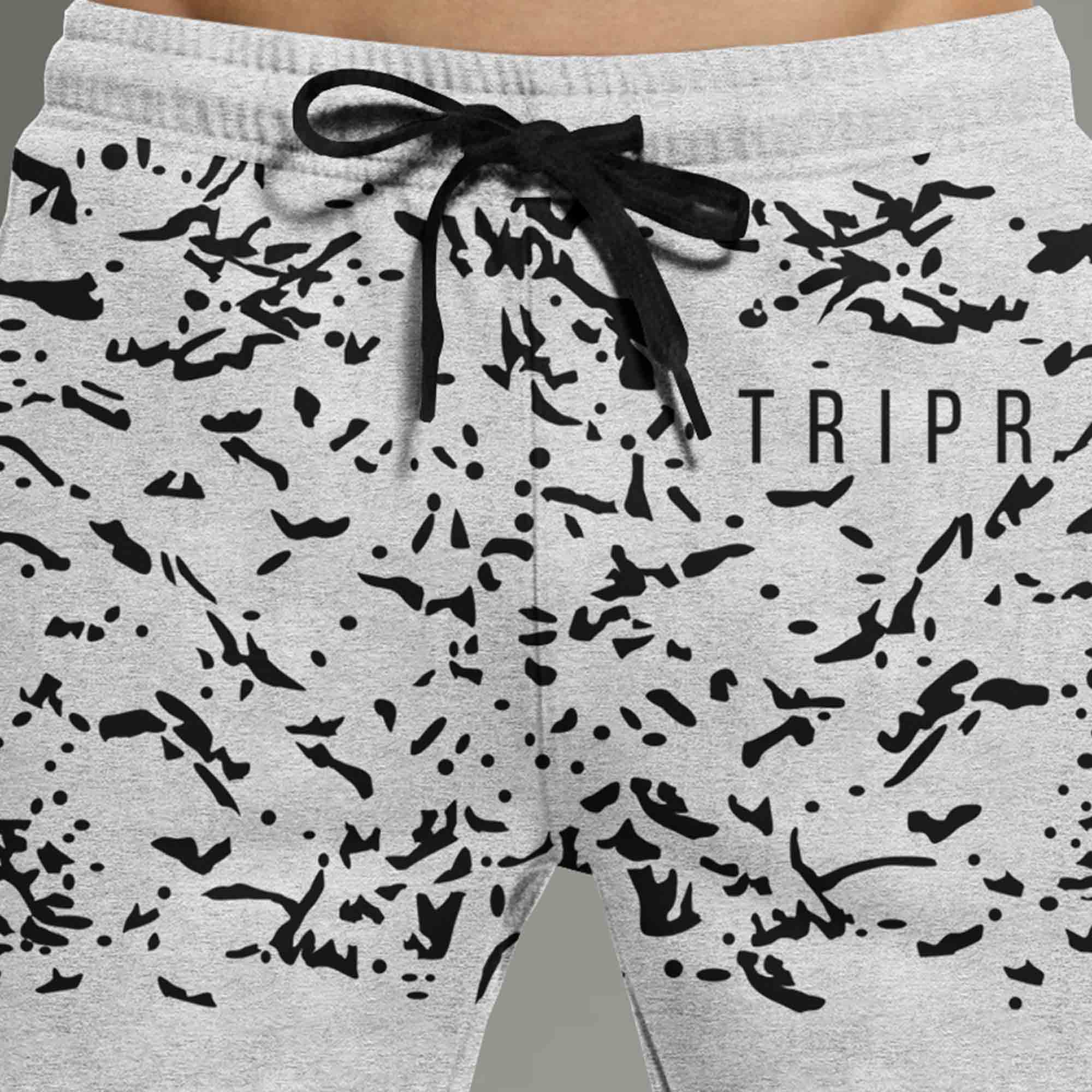 Printed Men Grey Regular Shorts