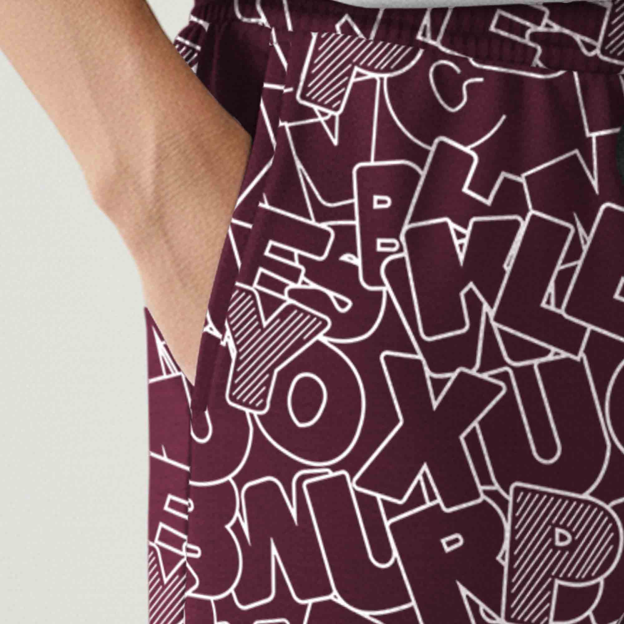 Men All Over Printed Short Maroon