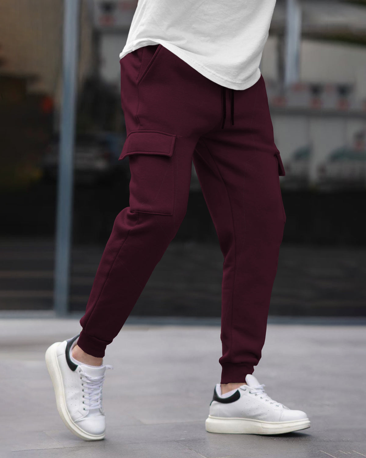 Mens Multi Pockets Plain Cargo Jogger with 5 Color Variants